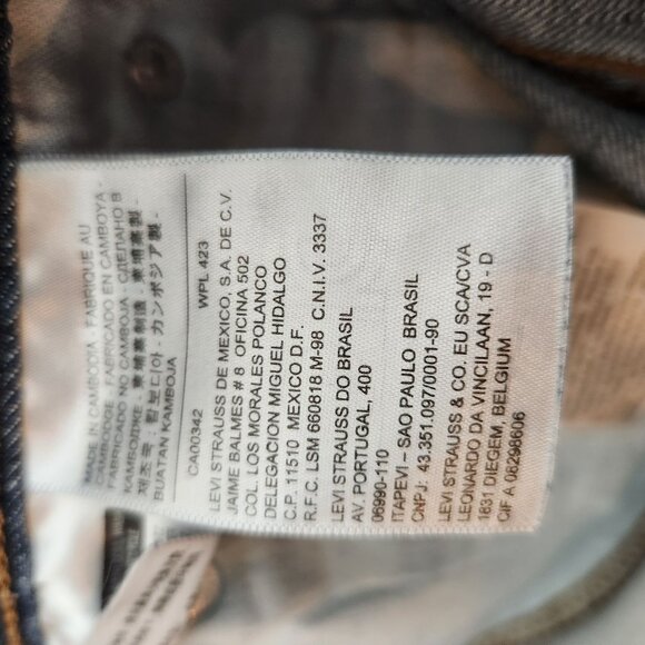 Levis 569 Denim Jean Shorts W36 Dark Wash Cut off Jeans - Picture 9 of 12